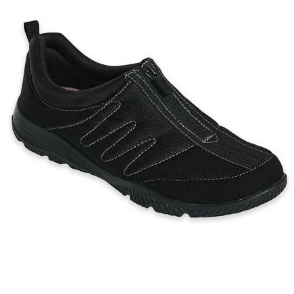 EASY SPIRIT womens Slip On shoes athletic training walking zip up sneakers black